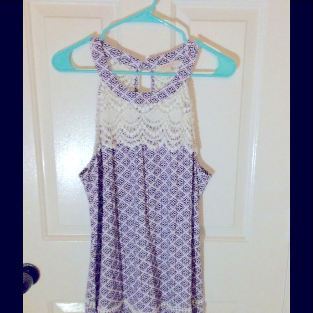 Cute halter top, size L. 97% Rayon/3% Spandex